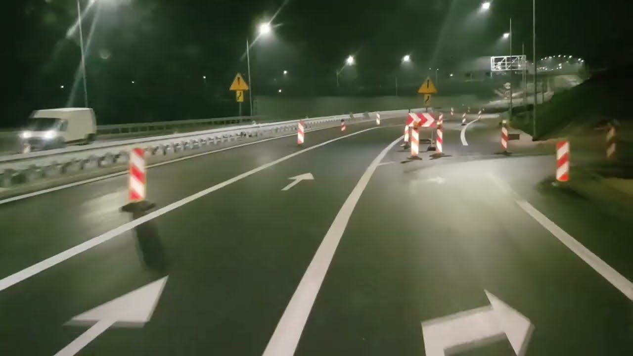 Węzeł Grębałów tymczasowy zjazd na Kombinat ⚠ budowa S7 ⚠ organizacja ruchu 15.12.2025