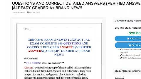 MBIO 3401 EXAM 2 NEWEST 2026 ACTUAL EXAM COMPLETE 100 QUESTIONS AND CORRECT DETAILED ANSWERS