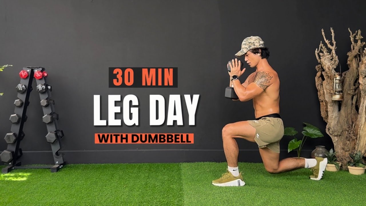 30 Min LOWER BODY DAY | BEST HOME DUMBBELL LEG Workout - YouTube