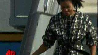 Raw Video: First Lady Arrives in Denmark