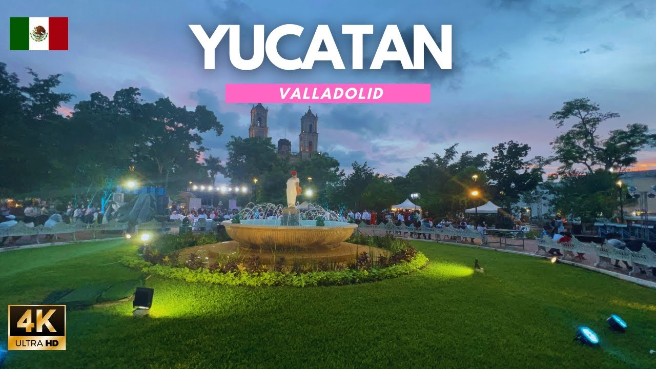 Valladolid Yucatan MEXICO  [4K] WALKING Tour Magic Town  Inmersive sound 🎧travel guide Virtual WALK