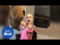 Heartwarming moment little girl with alopecia receives a wig