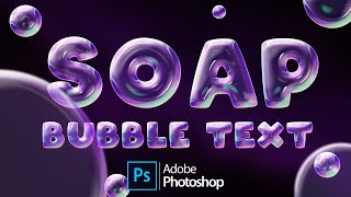How to make Soap Bubble Text Effect-photoshop text effects tutorial adobe photoshop cc 2023