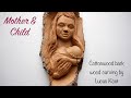 Lucas Kost Wood Carving: Mother and Child Custom Wood Carving in Cottonwood Bark