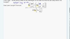Financial Algebra - Loan Length Formula 