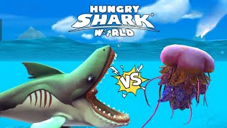 NEW GIANT MEGAMOUTH VS JELLYFISH GAMEPLAY - HUNGRY SHARK WORLD MOD APK screenshot 1