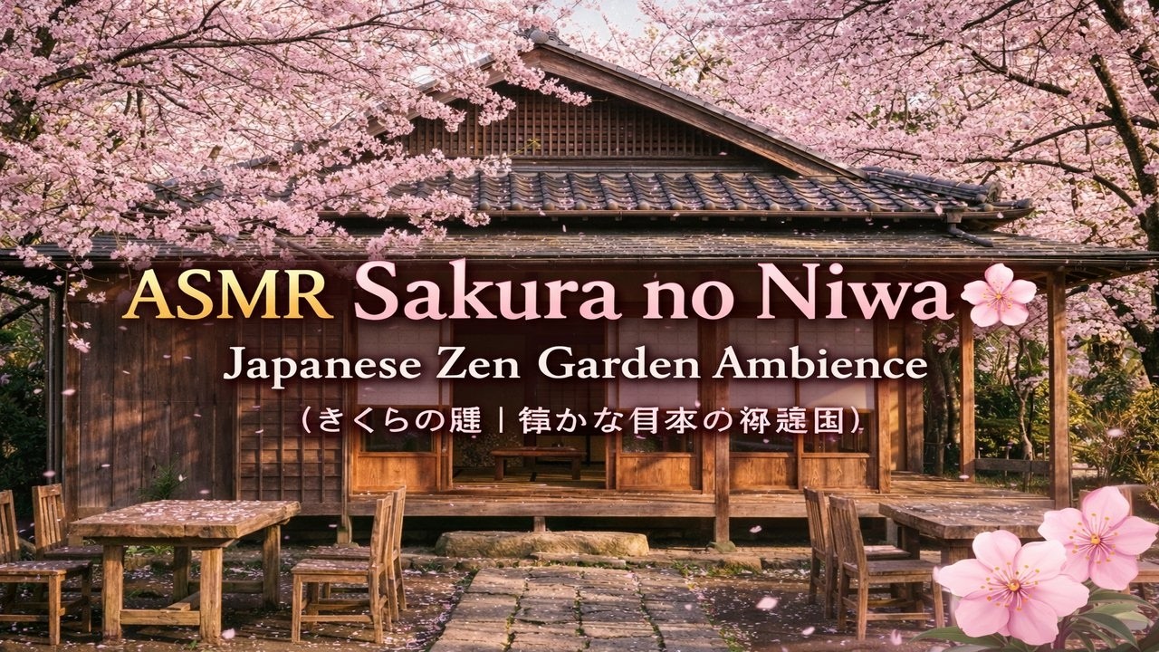 ASMR Sakura no Niwa 🌸 Japanese Zen Garden Ambience（さくらの庭｜静かな日本の禅庭園