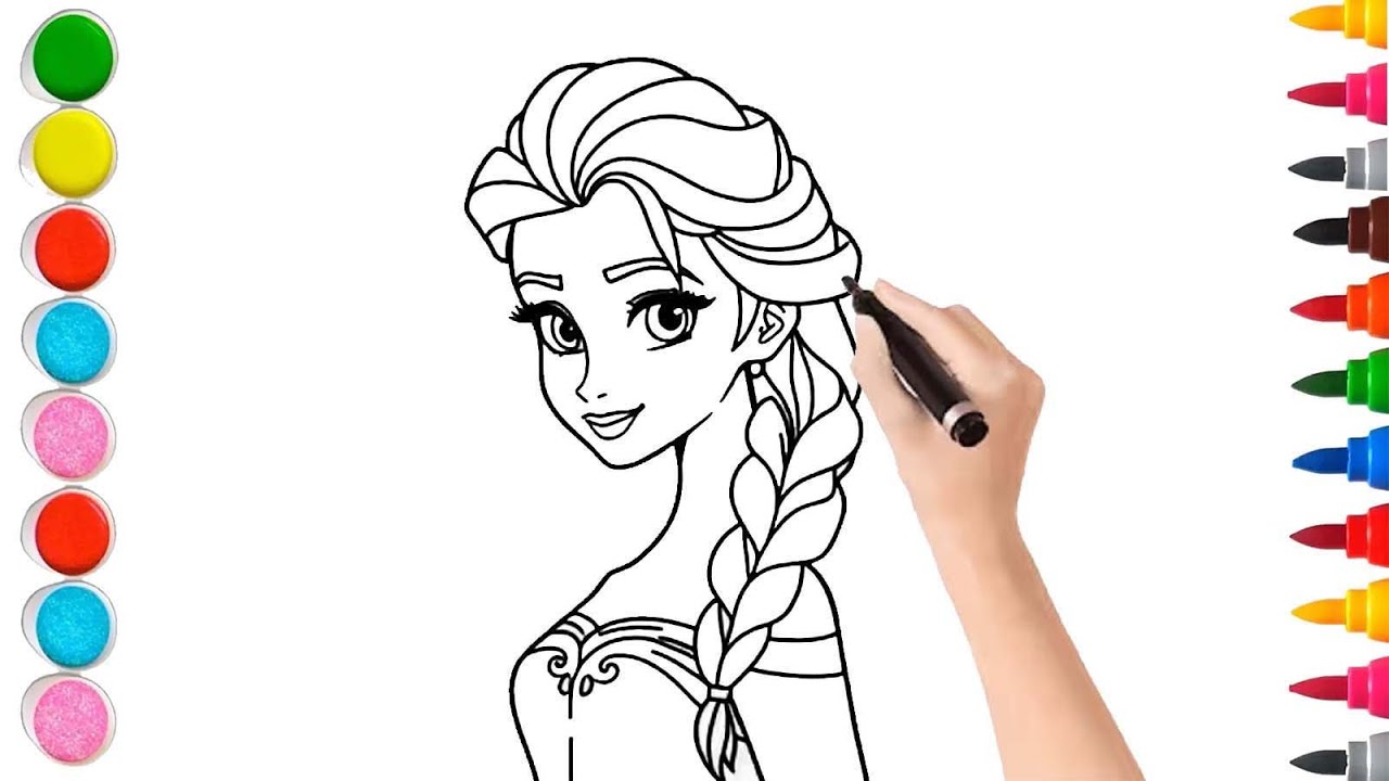 Cute Drawing Elsa Frozen Step by Step For Kids *