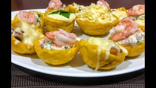 Tostones Rellenos sin TOSTONERA, Canastas o tartaletas de plátano verde