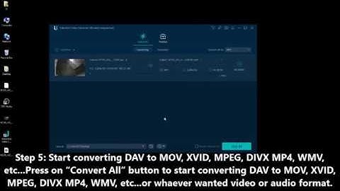 DAV and AVI converter - Convert DAV to AVI to MP4, MPEG, WMV, MP3, XVID, FLV, OGV, GIF, etc...