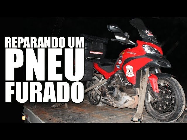 PNEU FURADO NA MOTO . O que fazer. Como reparar um furo em pneu de moto. 