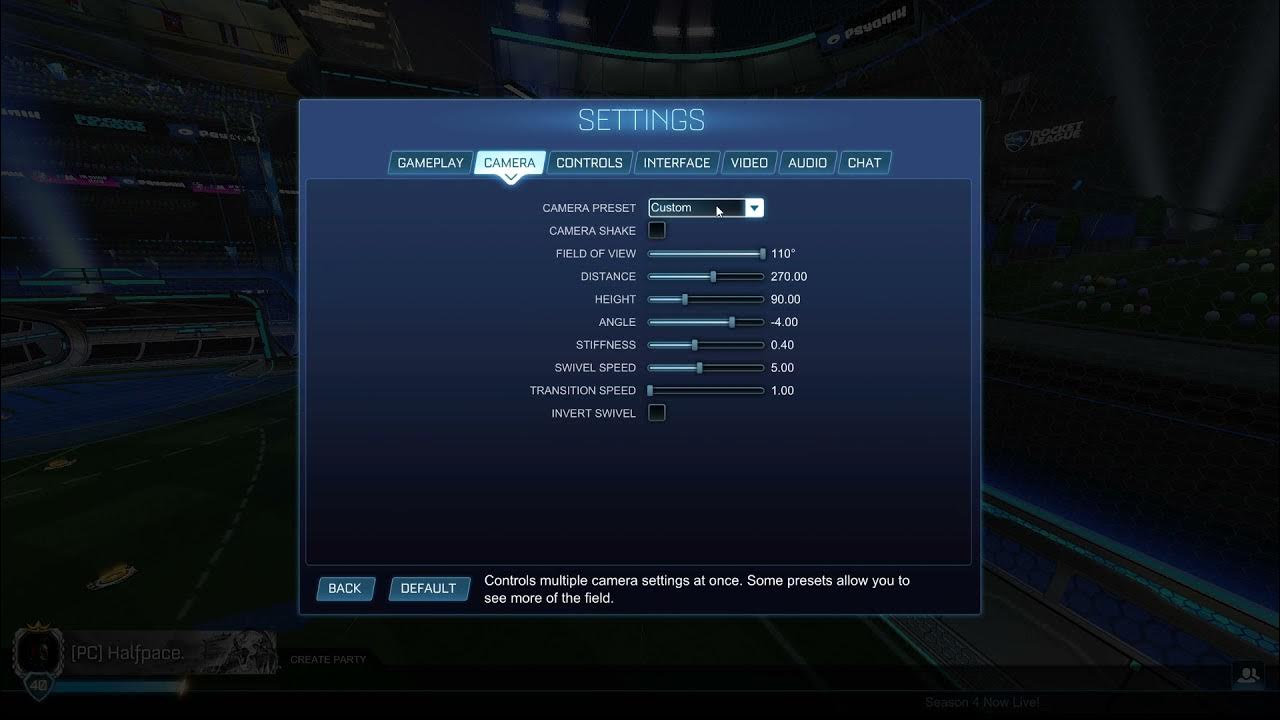 Extended camera settings. Extended camera settings