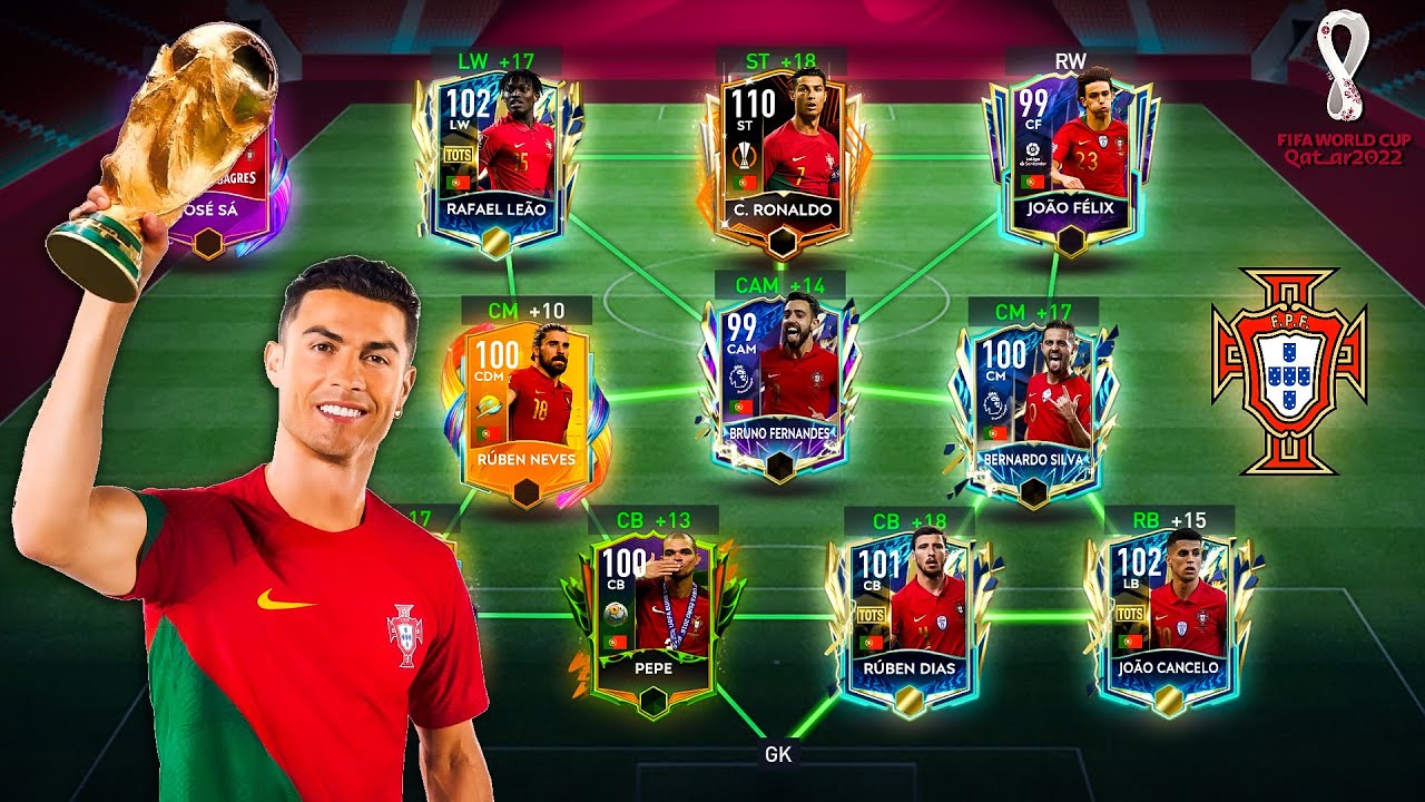 I Built Best Portugal Squad 2022 World Cup - FIFA Mobile 