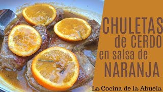 Chuletas de cerdo en salsa de naranja