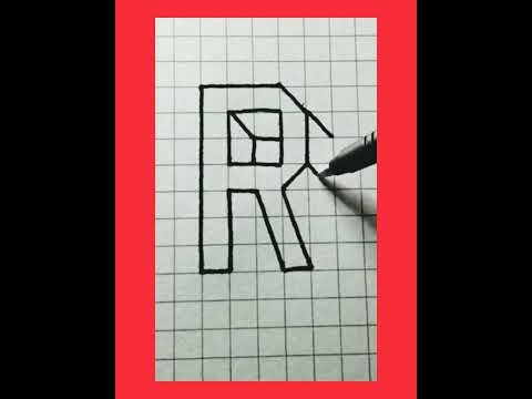 3D drawing of the letter r #shorts