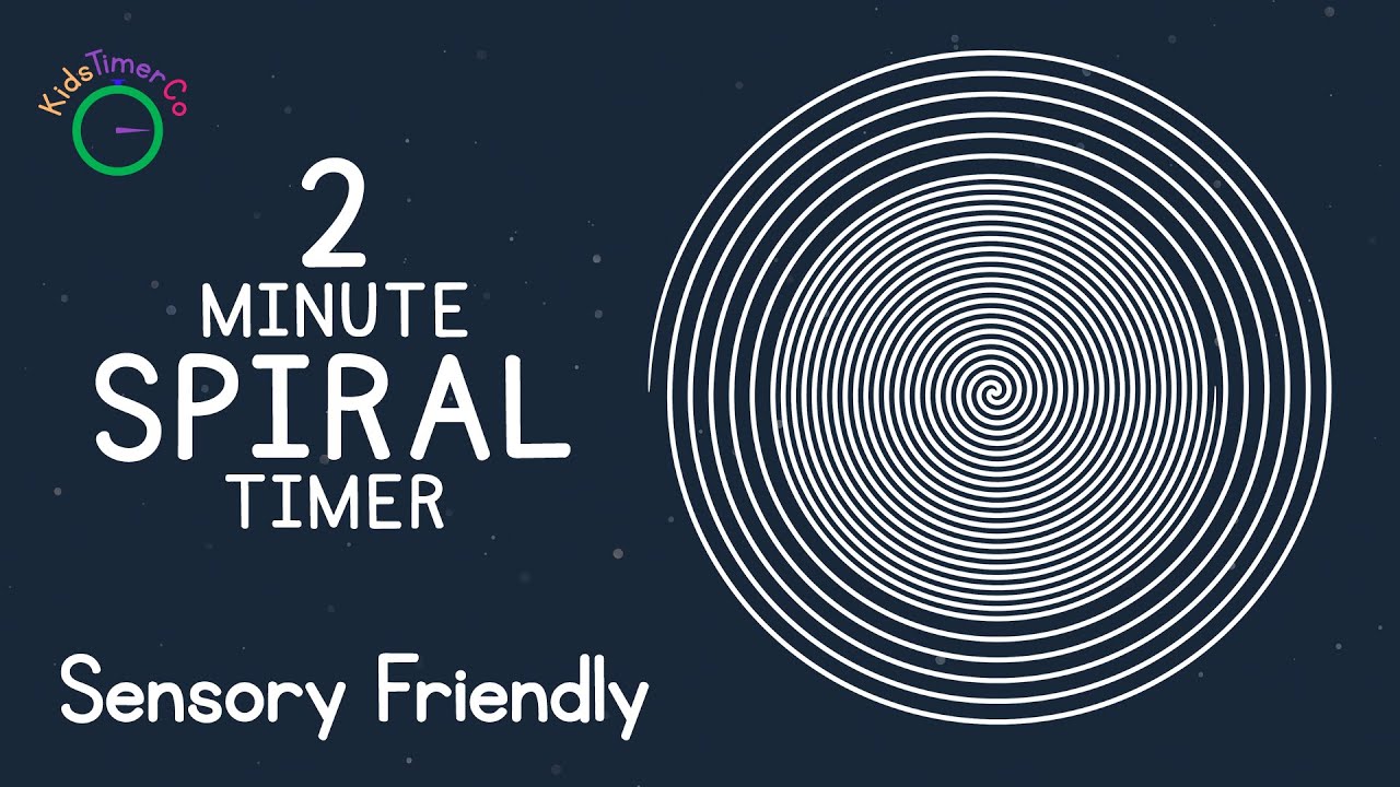 2 Minute Spiral Timer - Kids Sensory Friendly Visual Timer