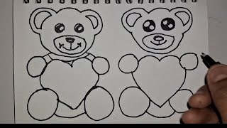How to draw teddy bear🧸 drawing easy teddy🧸 bear kids cartoon video #art #video #viral