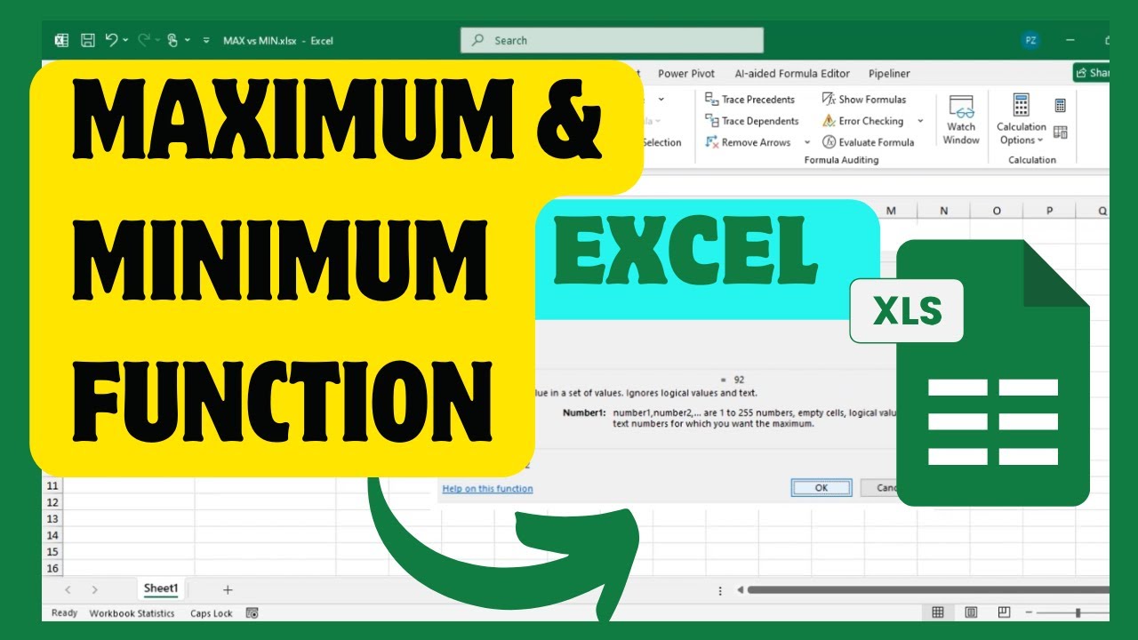 Excel Maximum Minimum How To Use Maximum & Minimum Function In Excel - YouTube