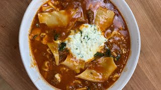 My second attempt making Lasagna Soup | MyHealthyDish