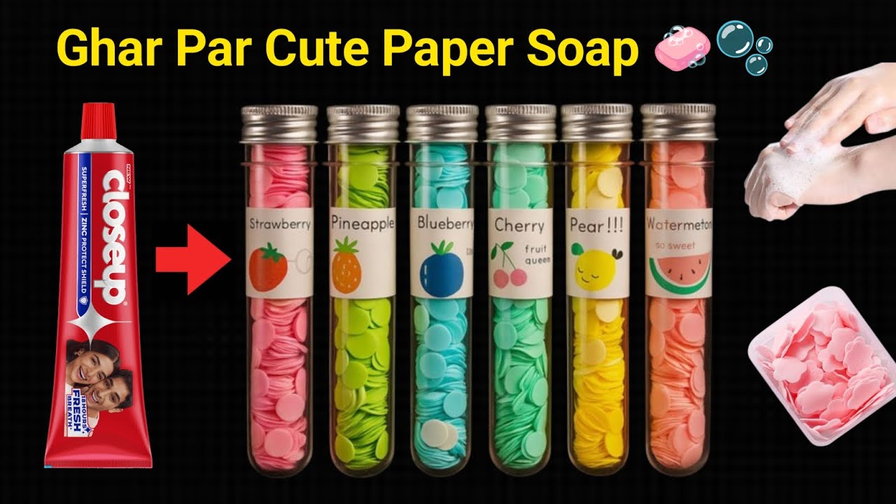 DIY Homemade Cute Paper Soap Making 🧼🫧/how to make paper soap at home/easy homemade paper soap 