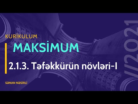 Təfəkkürün növləri - Maksimum test bankı