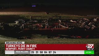 Massive fire in Perry County kills turkeys