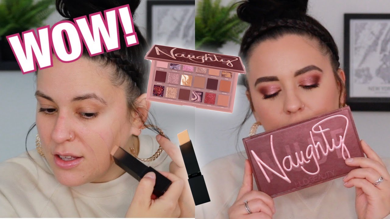 HUDA BEAUTY NAUGHTY NUDE PALETTE & FAUX FILTER STICK FOUNDATION! | REVIEW + TUTORIAL