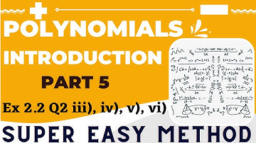 Chapter 2 Polynomials Class 10 Part 5 |  Exercise 2.2 Question 2 iii), iv), v), vi) | Class 10 CBSE