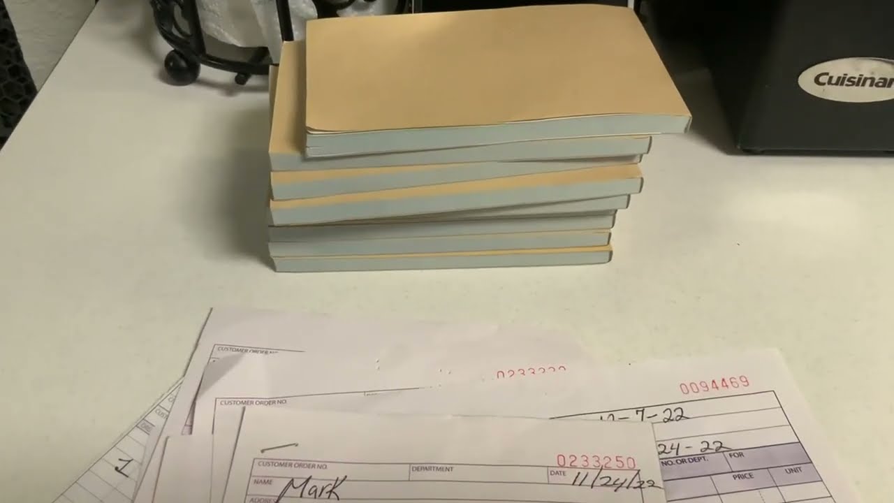 Thank You Receipt Book, 3 4x5 5' Handheld 2 Part Carbonless Sales Invoice Book, Great value for the