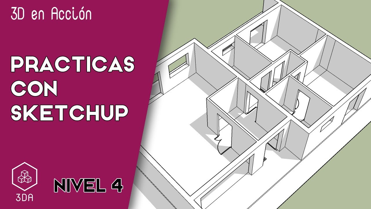 Sketchup. Prácticas de Nivel 4. Vivienda sencilla de 1 planta. 1ª parte