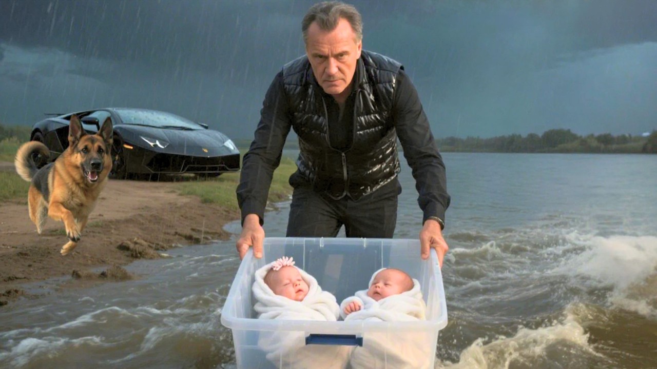 Millionaire CEO throws his newborn Twins into the River—But what the German Shepherd does Next…