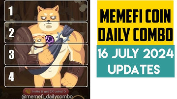 Memefi Coin Daily Combo Unlock | 16 July secret code unlock