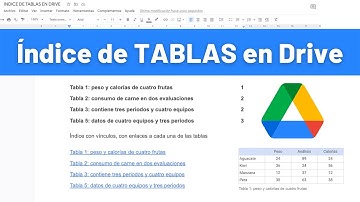COMO HACER un INDICE de TABLAS en DRIVE # Google Docs ✅