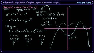 Sketch High-Order Polynomial by Hand | VCE Maths Methods Worked Example