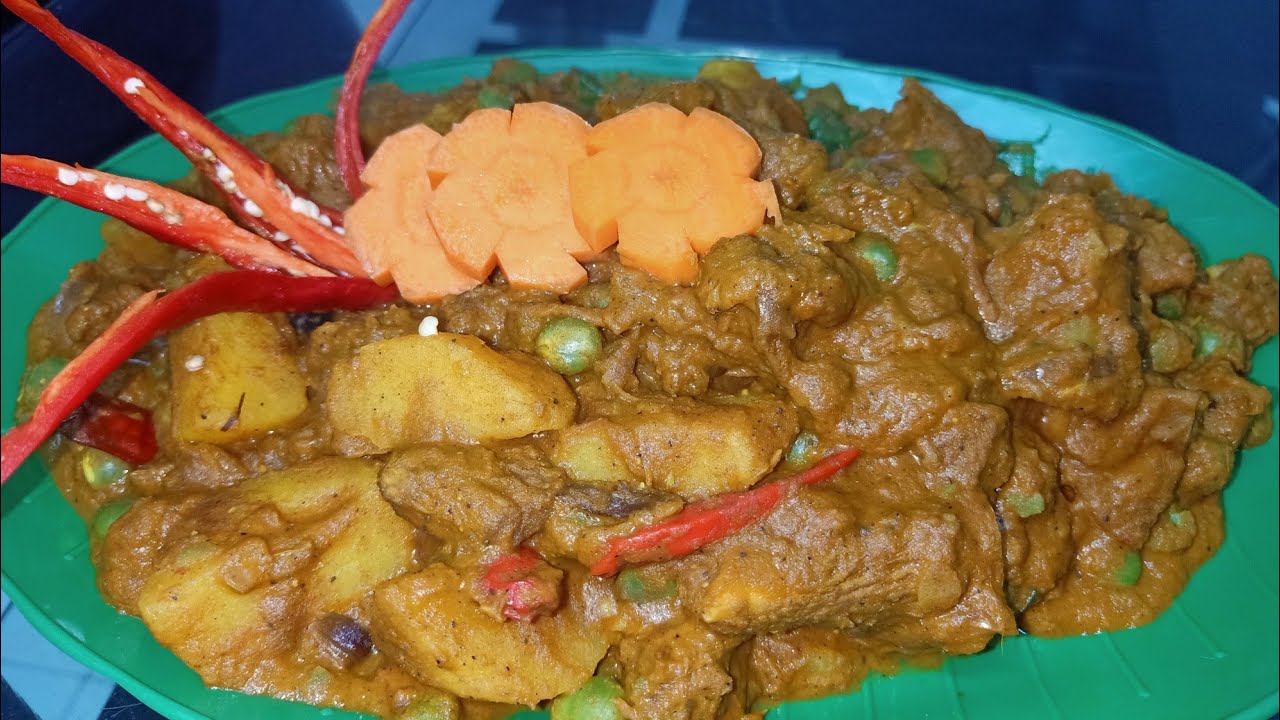 Indian style mutton gravy/daging kambing masak ala India 