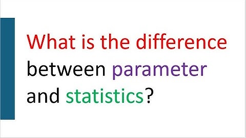 Parameter vs Statistics