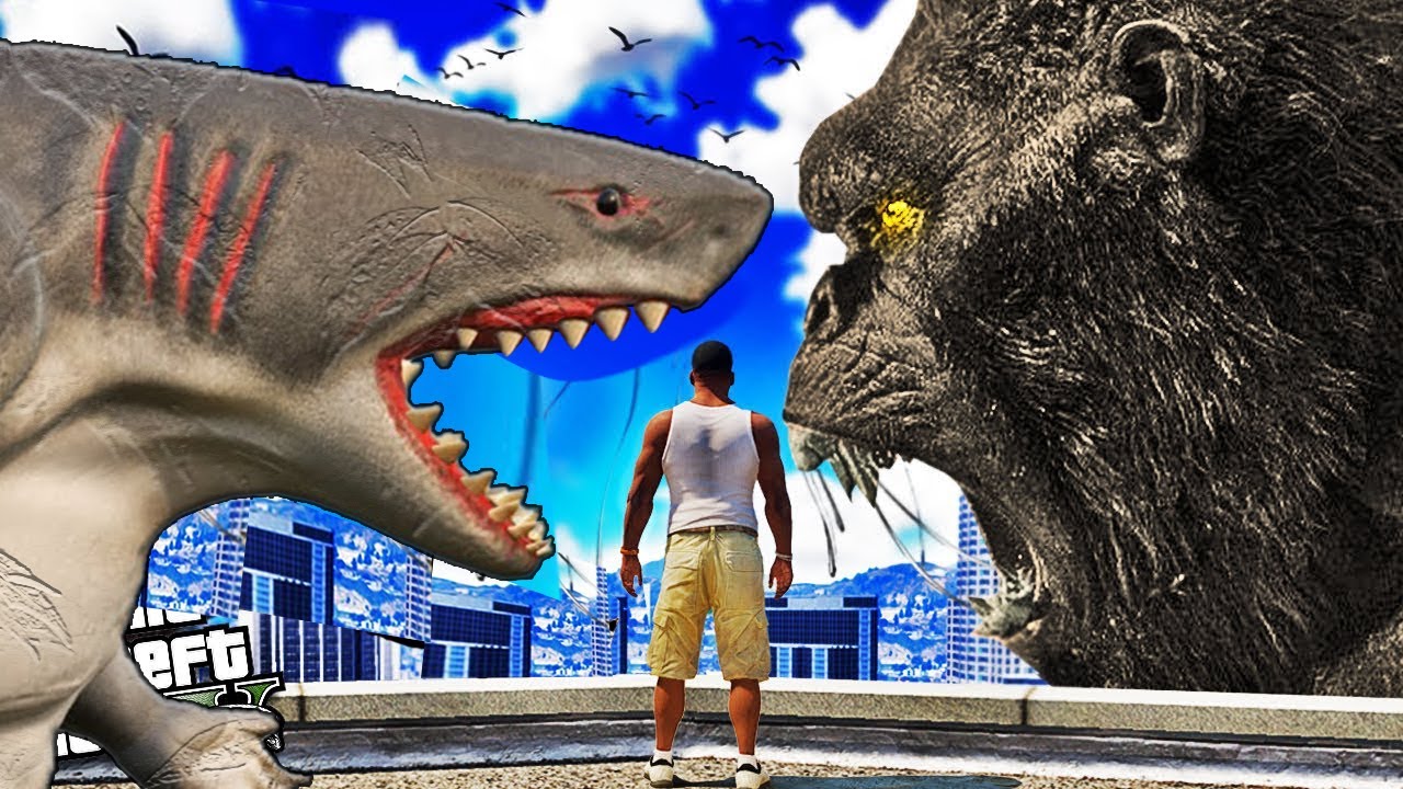 GTA 5 KING KONG Save SHINCHAN From Maglodon Shark In GTA 5 KING 