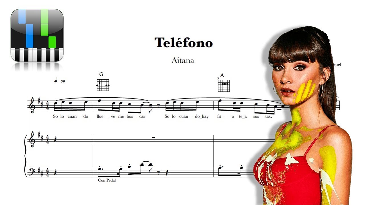 ✓ Partitura Gratis TELÉFONO | Aitana + 【TUTORIAL PIANO】