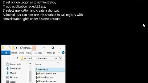 Run application as administrator and profil environment with RunAsRob