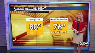 Omaha records warmest low temperature