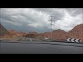 driving on the border between Israel and Egypt in the rain