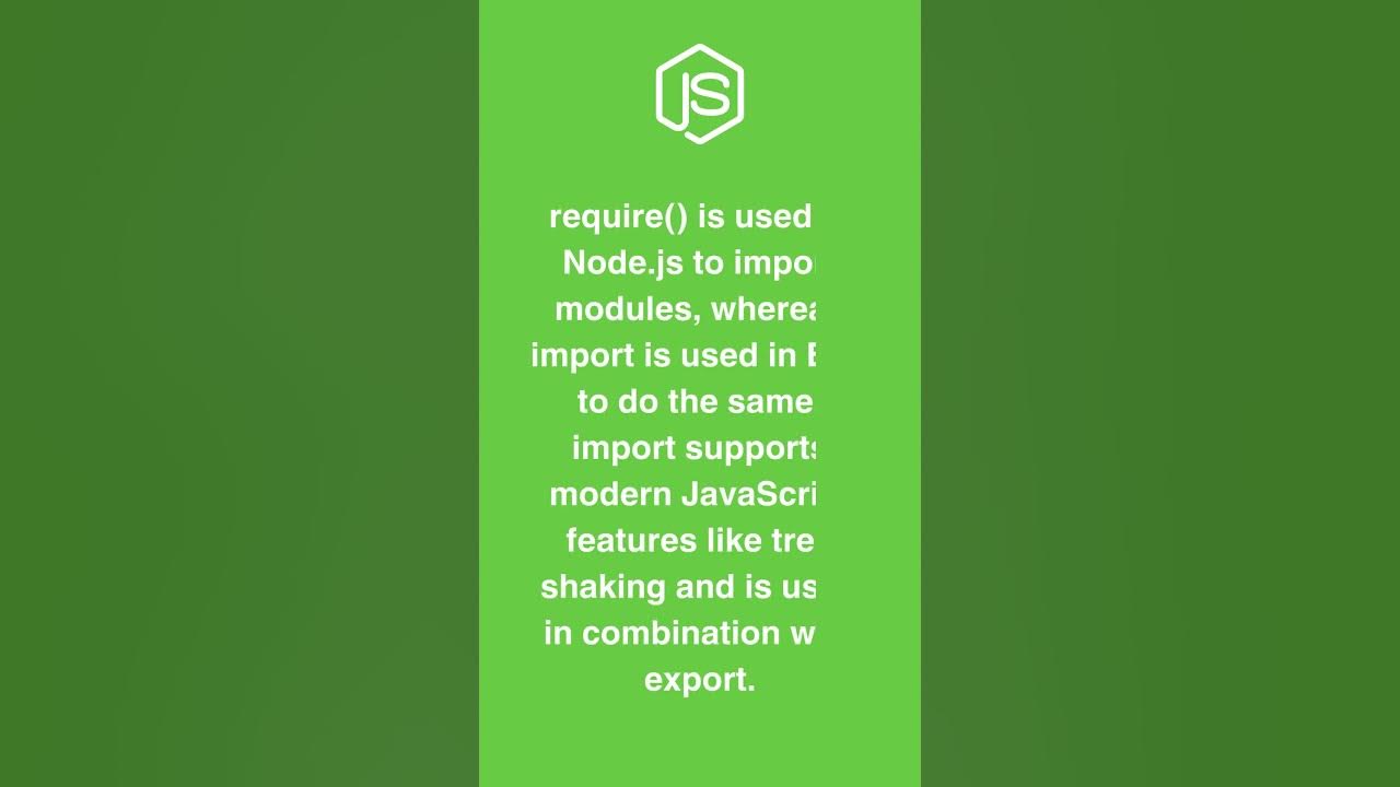 require() vs import in Node.js - YouTube
