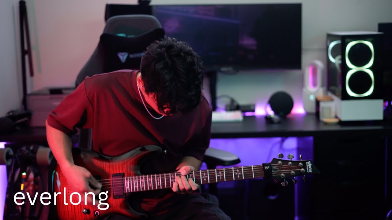 everlong - foo fighters (detuned guitar cover - 4K)