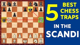 Top 5 Chess Opening Traps in the Scandinavian Defense [White & Black]