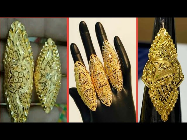 Big ring design | Ladies gold rings, Gold jewelry simple, Gold bridal  jewellery sets