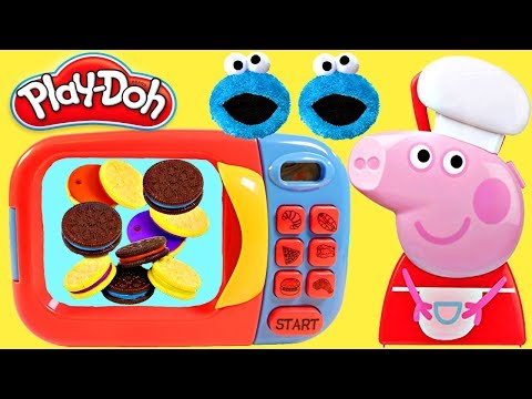 Mejores Videos Para Niños - Peppa Pig Cookie Monster Making Play Doh Cookies Fun Videos