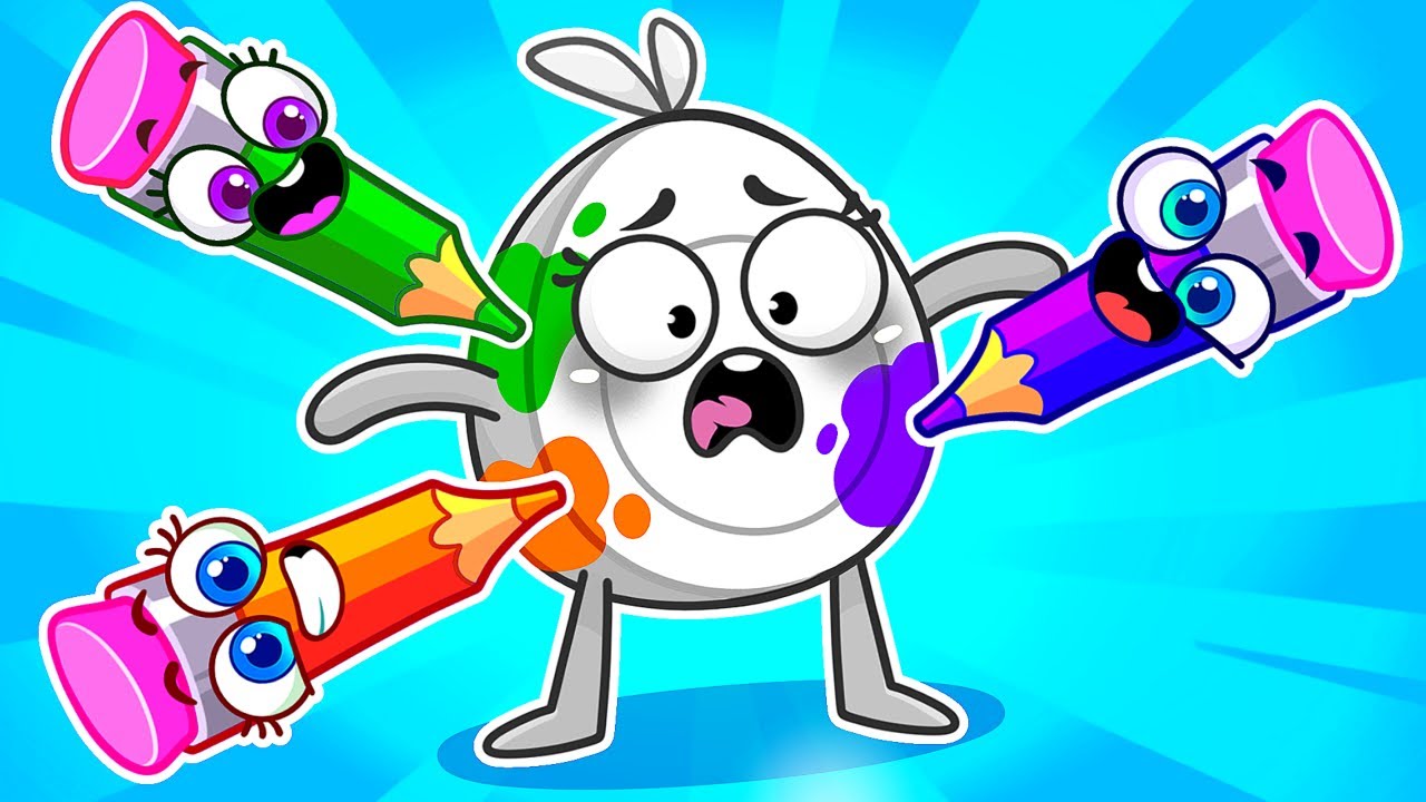 Desenho Divertido ✨🐣 Cinco Lápis Engraçados e Mais Desenhos Animados Coloridos