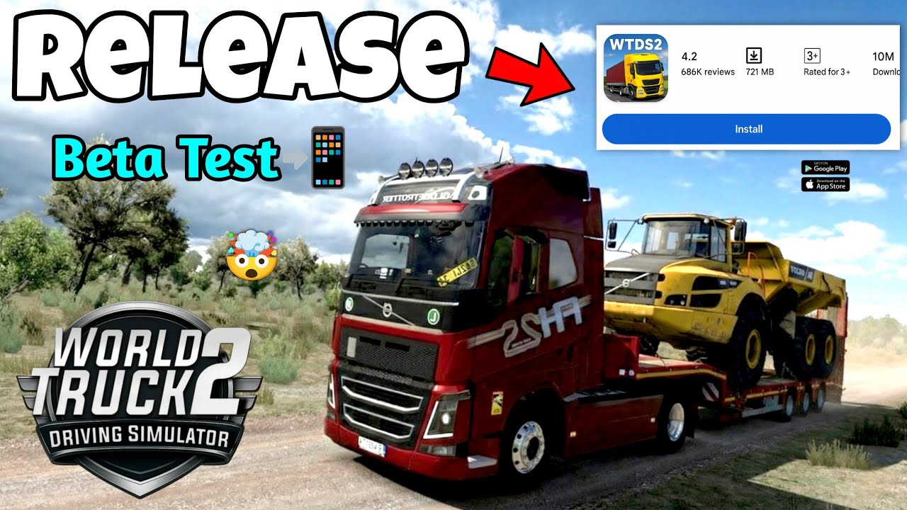 Запуск World Truck Driving Simulator 2🎉 Скоро выйдет многопользовательский режим и бета-версия🔥✅