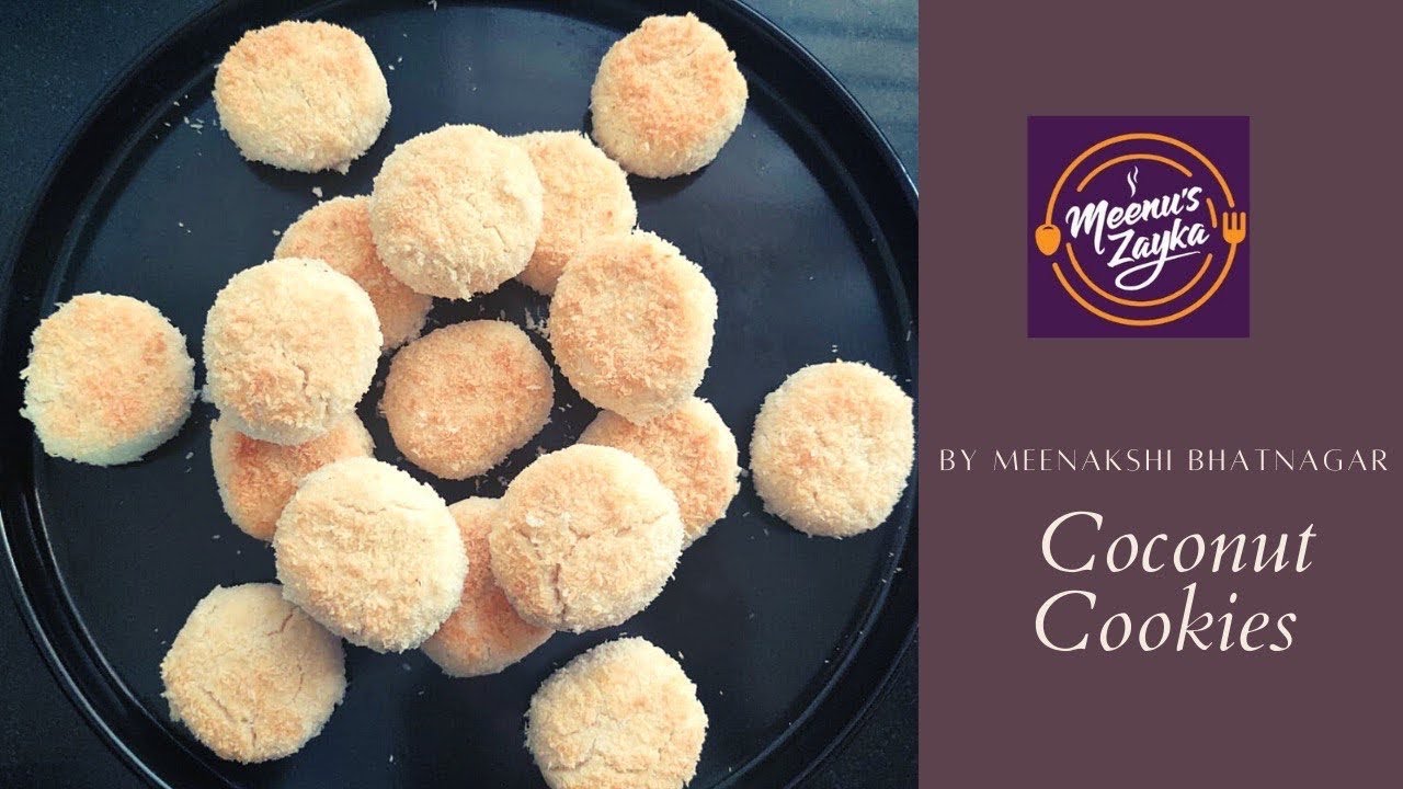 Crispy Coconut Cookies Recipe | Eggless Cookies Recipe at Home | Meenu