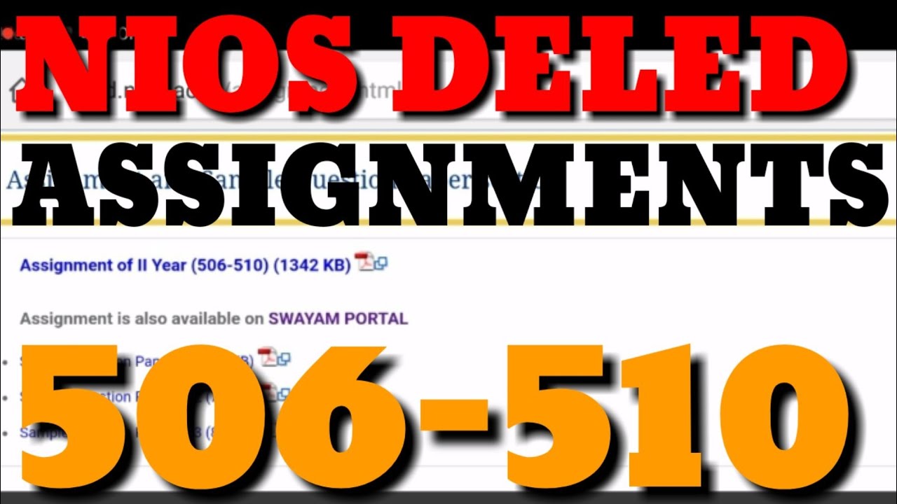 506-510 Assignments Uploaded in the nios website